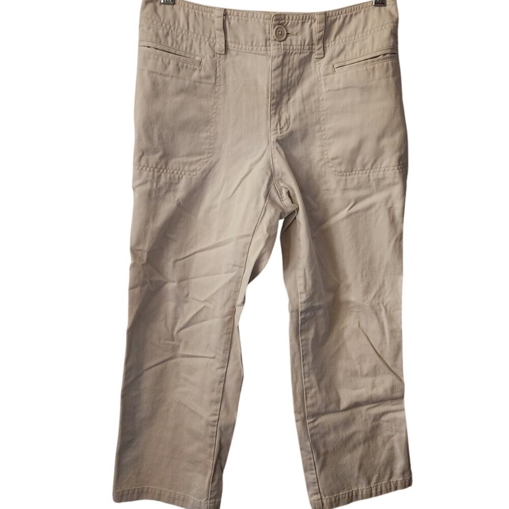 Liz Claiborne Tan Cotton with Pockets Capri Pants Size 6